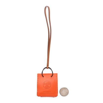 Hermes Milo Lambskin Swift Shopping Bag Charm Feu Gold 2 of 4