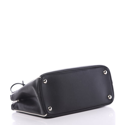 Prada Saffiano Small Galleria Double Zip Tote Black Talco 3 of 13