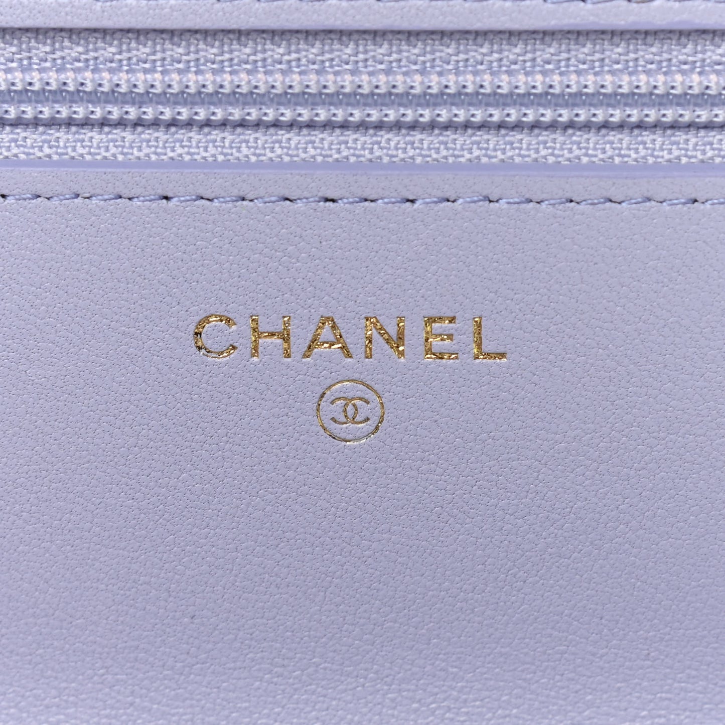 Lambskin Quilted Chanel 19 Wallet On Chain WOC Light Purple