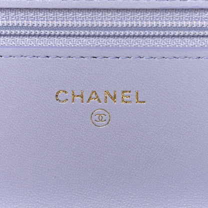 Chanel Lambskin Quilted Chanel 19 Wallet On Chain WOC Light Purple 6 of 12