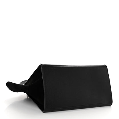 Celine Drummed Calfskin Suede Medium Trapeze Black 3 of 8