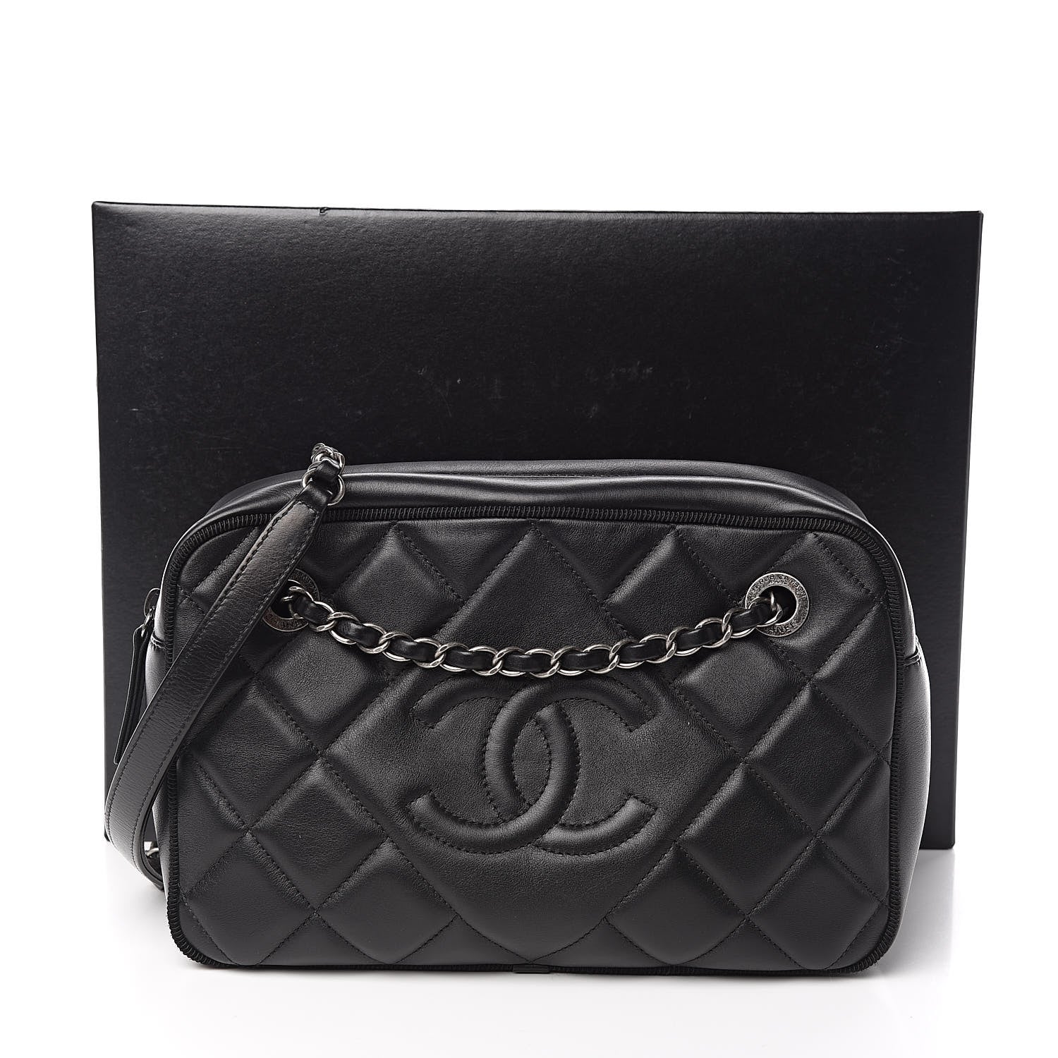 Chanel Calfskin Quilted Small Ballerine Camera Case Black 11 of 11