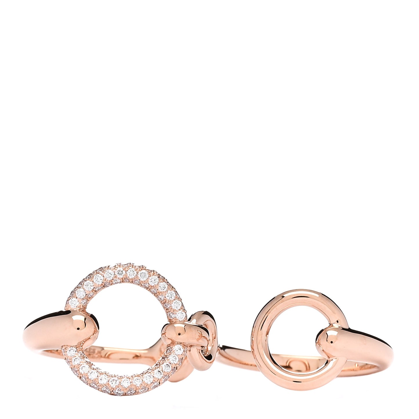 18K Rose Gold Diamond GM Filet d'Or Double Ring 54 7