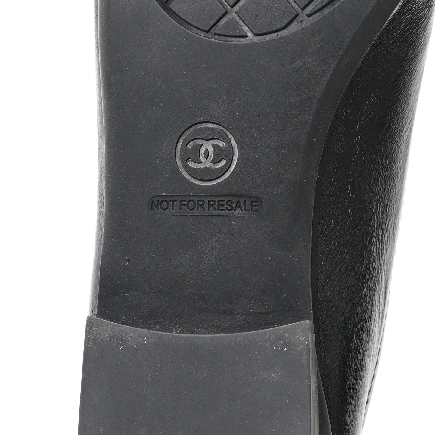 Lambskin Cap Toe CC Uniform Ballerina Flats 38.5 Black