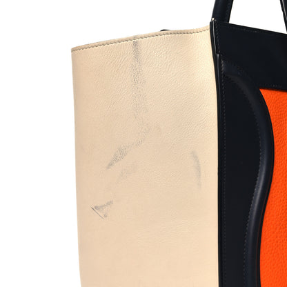 Celine Elephant Calfskin Mini Tri-Color Luggage Bright Orange 10 of 10
