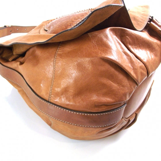 Calfskin Tattoo Heart Tribeca Messenger Bag Tan