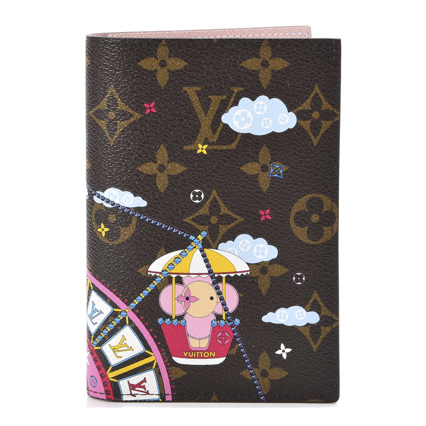 Monogram 2020 Christmas Animation Big Wheel Passport Cover Rose Ballerine