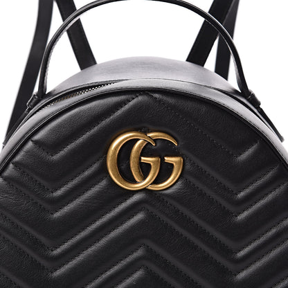 Gucci Calfskin Matelasse GG Marmont Backpack Black 10 of 10