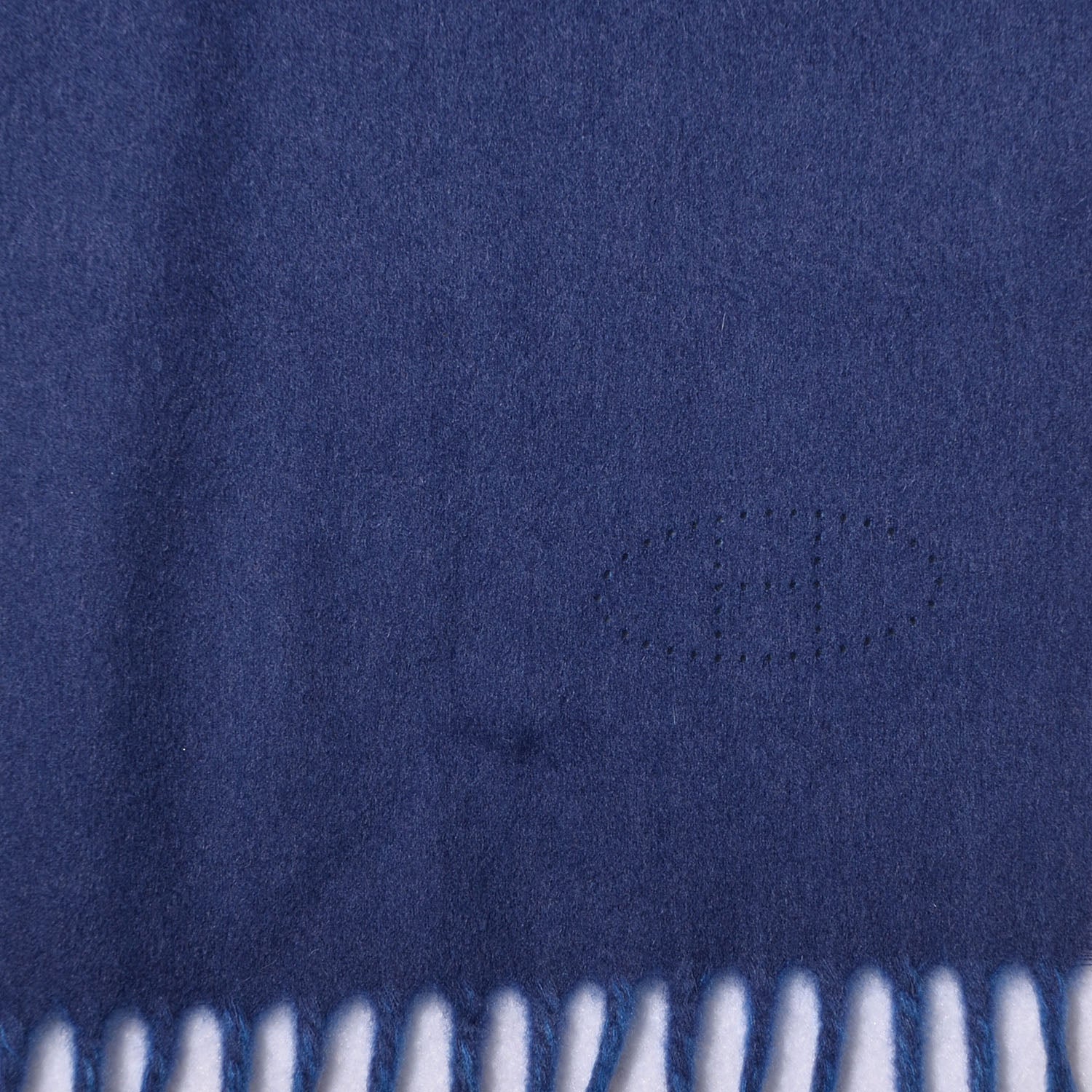 Hermes Cashmere Reversible Evelyne Scarf Bleu Ocean and Bleu Cobalt 5 of 6