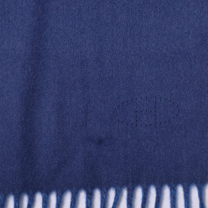 Hermes Cashmere Reversible Evelyne Scarf Bleu Ocean and Bleu Cobalt 5 of 6
