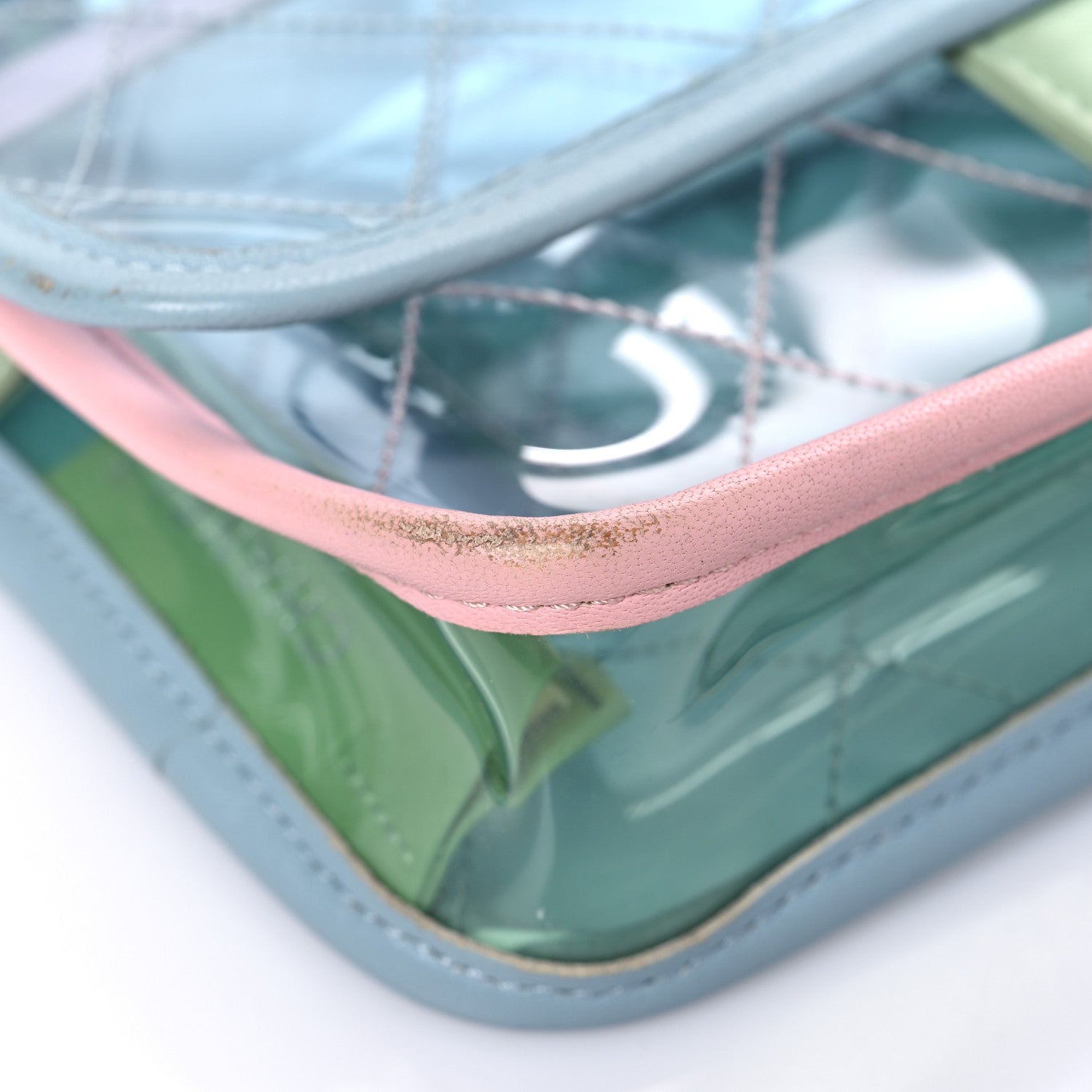 Chanel Lambskin PVC Quilted Mini Coco Splash Flap Blue Green 9 of 12