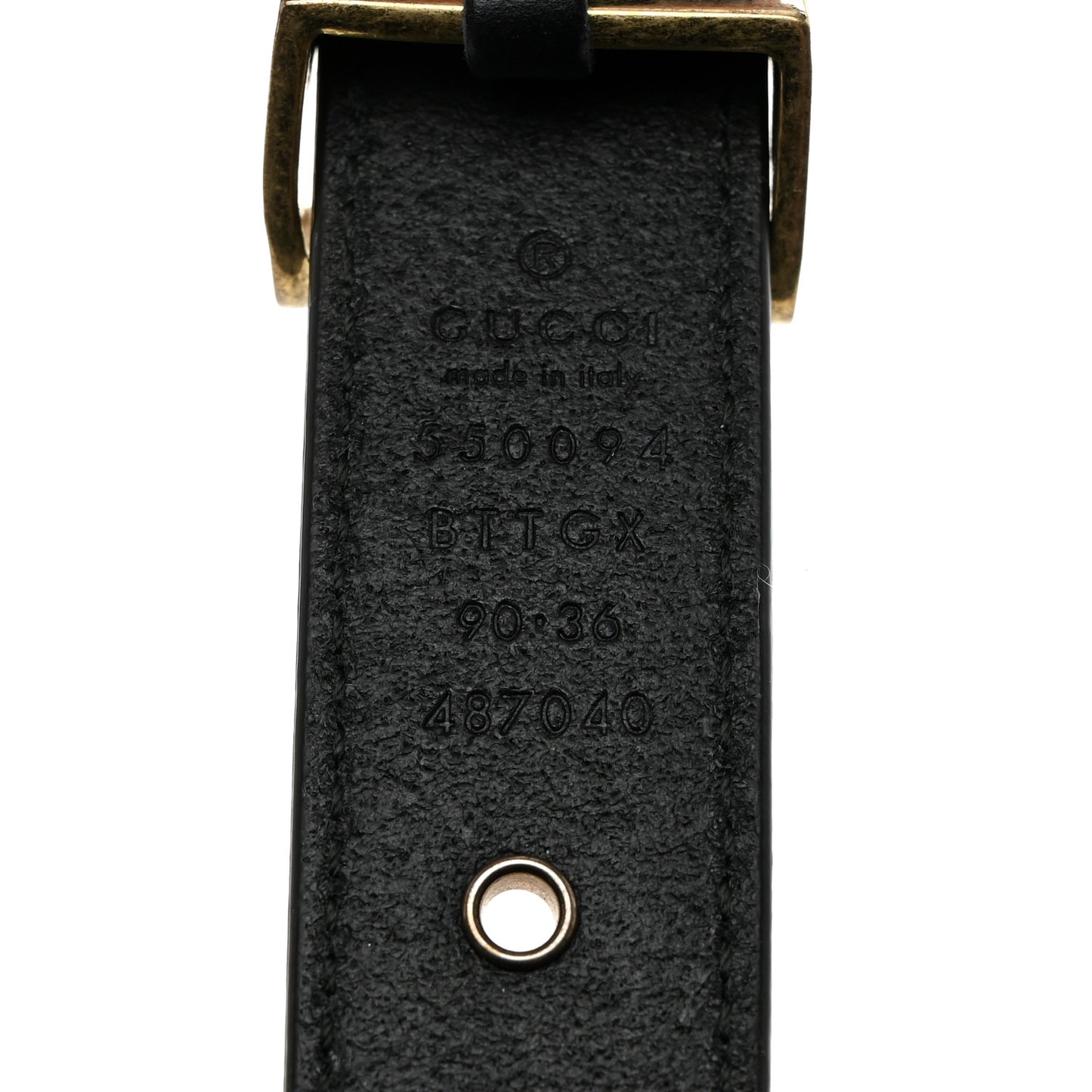 Calfskin Star Studded Torchon Double G Belt 90 36 Black