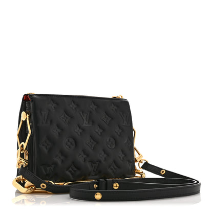 Louis Vuitton Lambskin Embossed Monogram Coussin BB Black 3 of 11