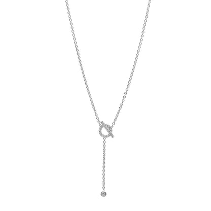 Hermes 18K White Gold Diamond Finesse Lariat Necklace 1 of 5