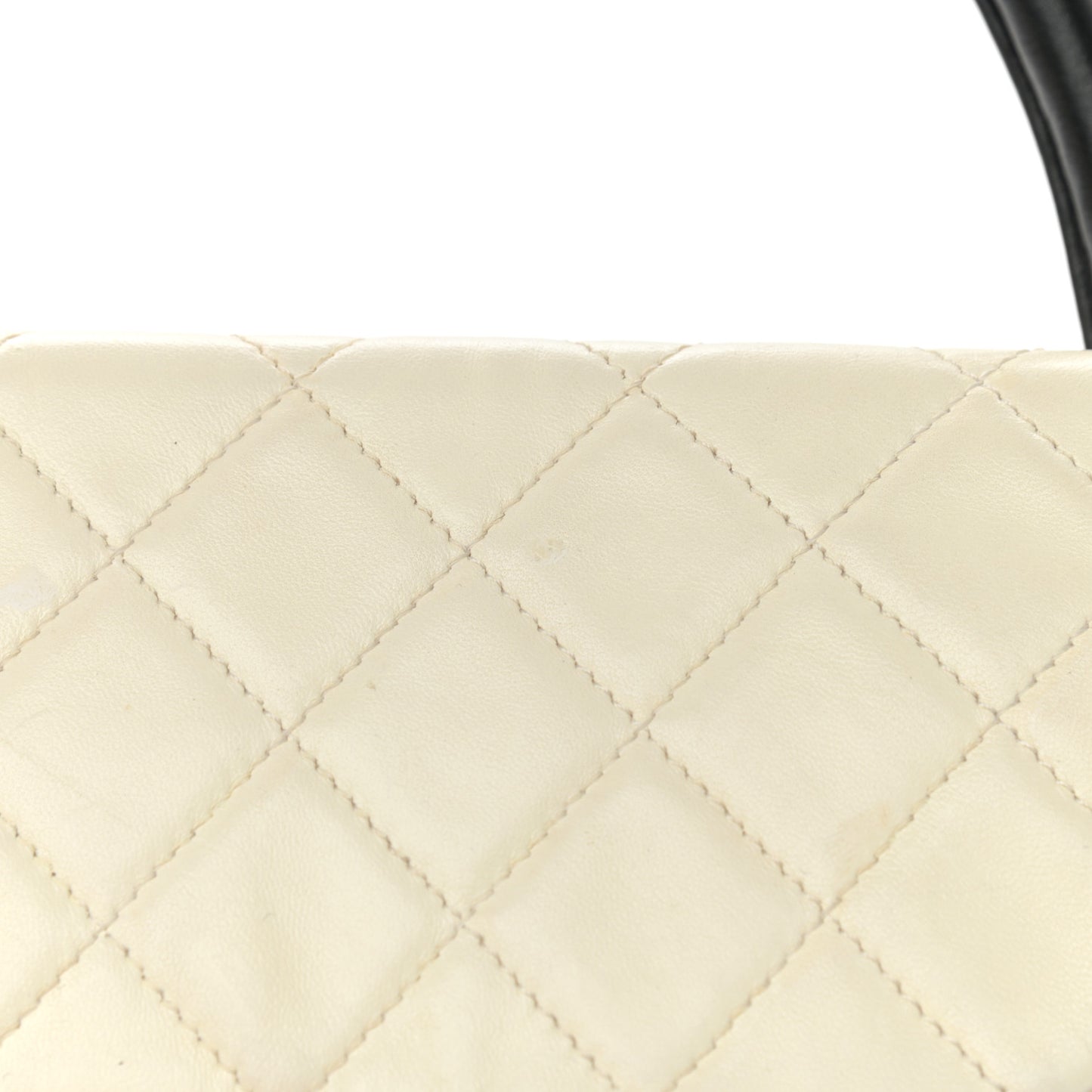 Lambskin Quilted Small Hula Hoop Flap Ivory