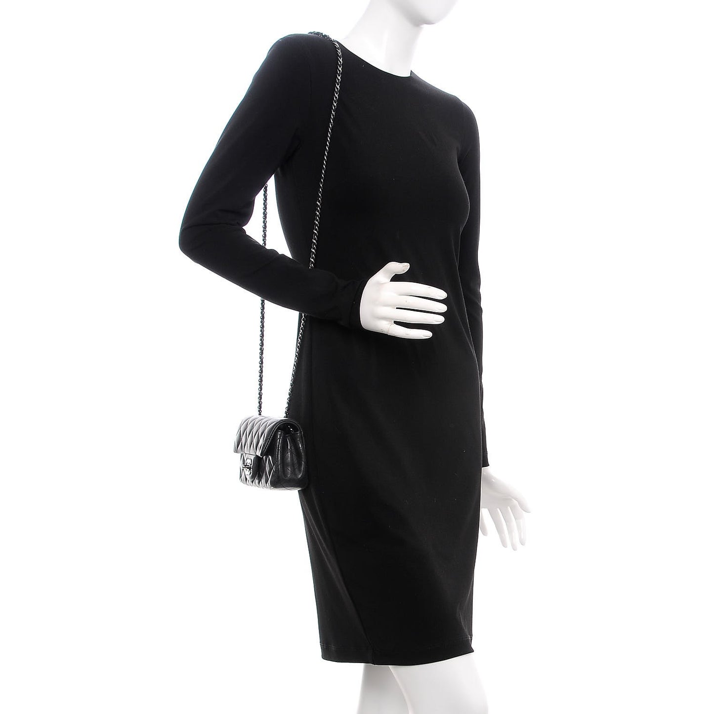 Lambskin Quilted Extra Mini Flap Black