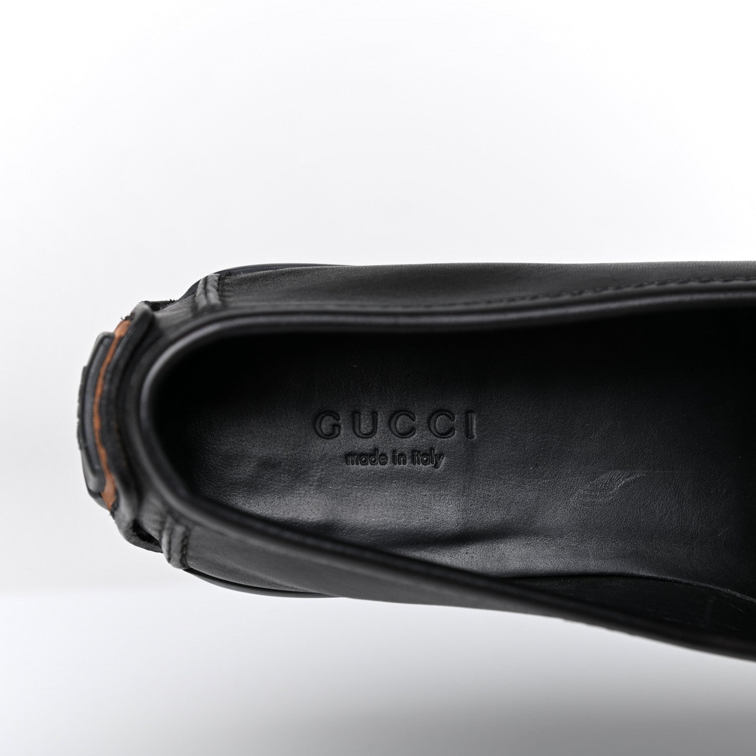 Gucci Calfskin Mens Horsebit Driver Loafers 7.5 Black 7 of 17