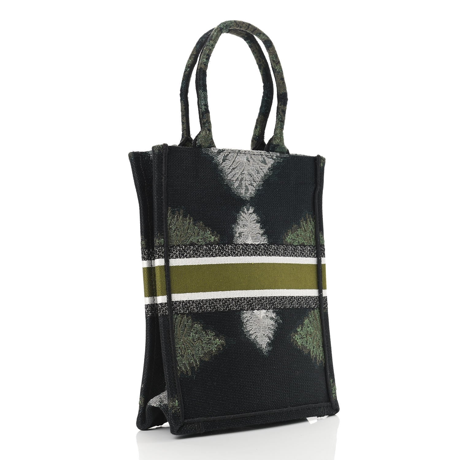 Christian Dior Canvas Tie And Dior Vertical Book Tote Green Multicolor 4 of 11
