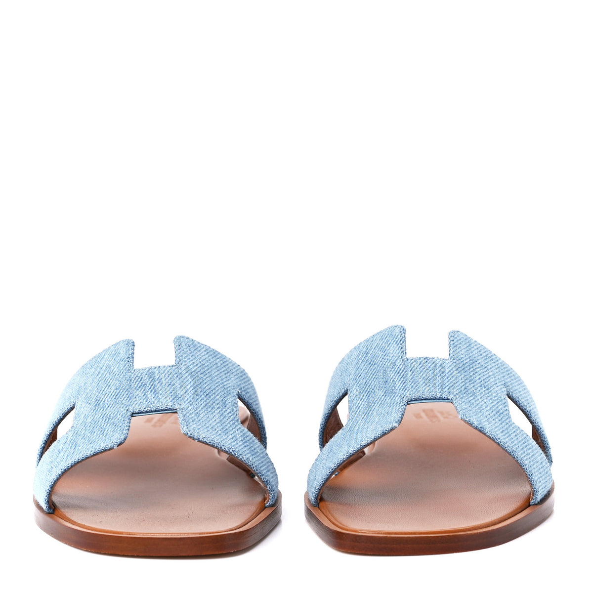 Denim Canvas Oran Sandals 36 Bleu Clair