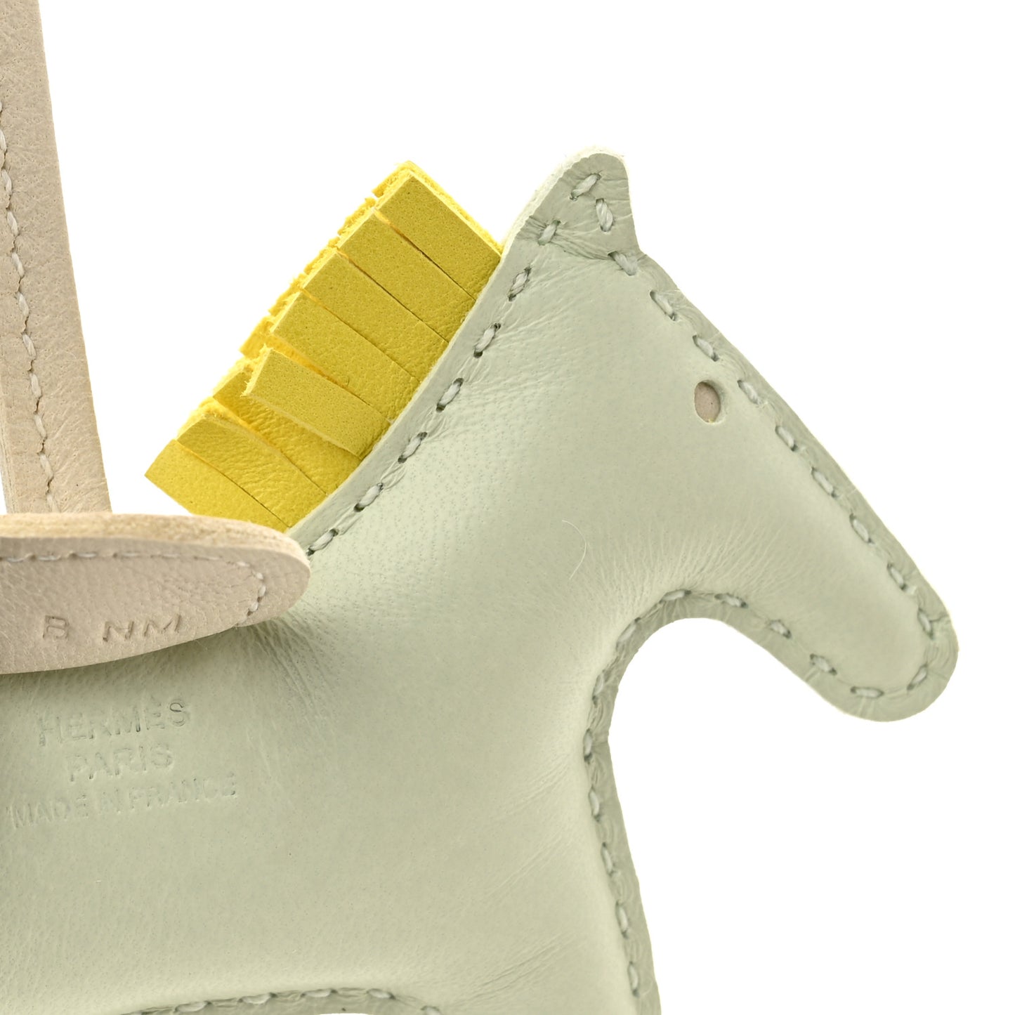 Milo Lambskin Grigri Rodeo Horse Bag Charm PM Vert Fizz Lime Craie