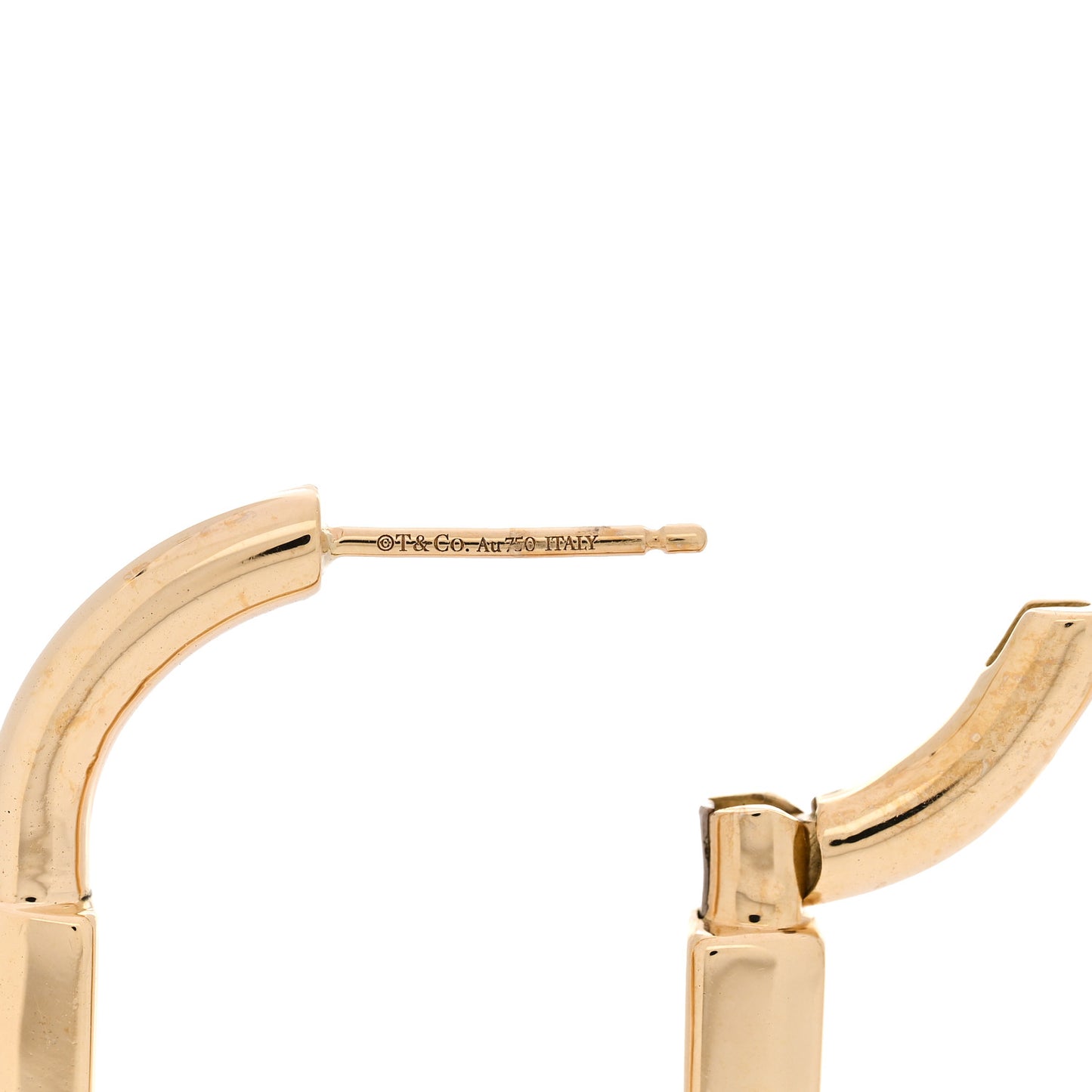 18K Yellow Gold Medium Lock Earrings