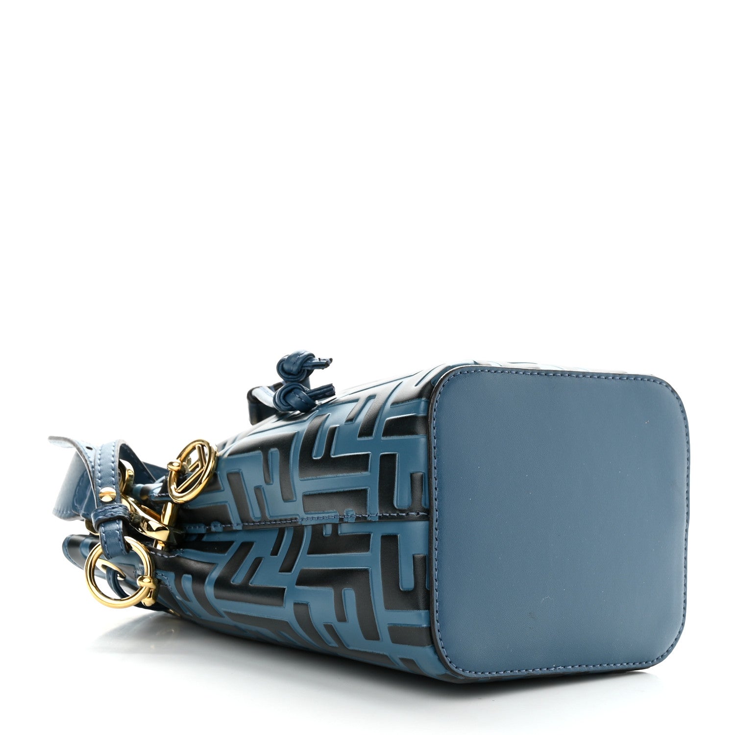 Fendi Vitello Liberty F is Fendi Bi-Color FF 1974 Embossed Mini Mon Tresor Bucket Bag Balena Black 4 of 10