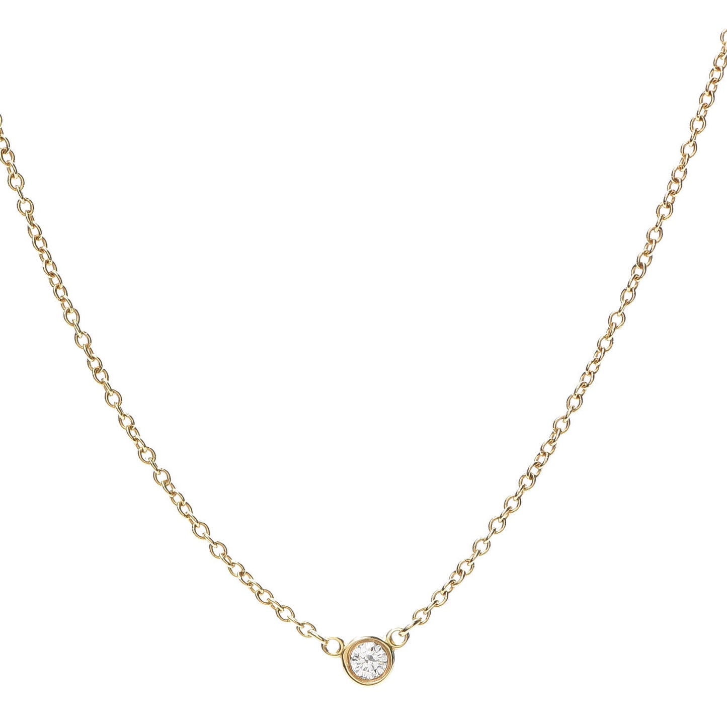 18K Yellow Gold Diamond .05ct Elsa Peretti Diamonds by the Yard Pendant Necklace