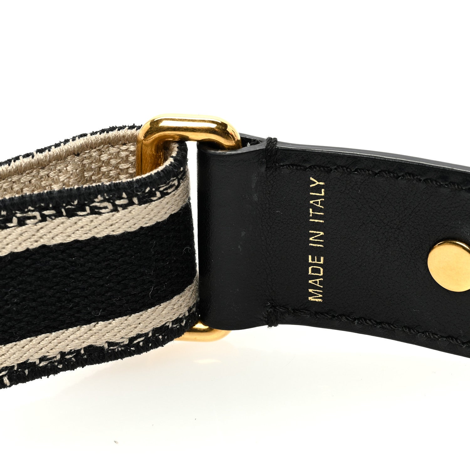 Christian Dior Canvas Embroidered Shoulder Strap Black 3 of 4