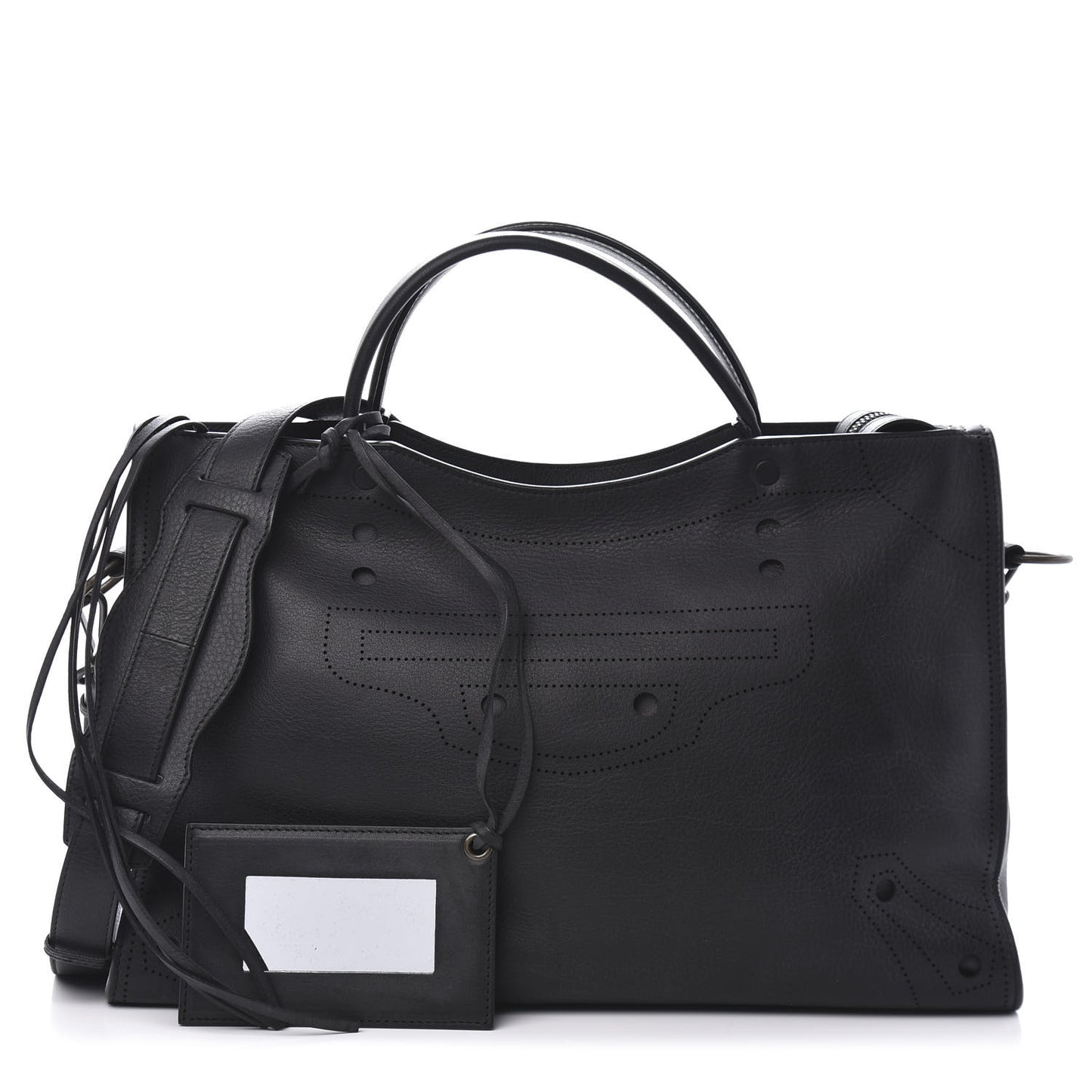 Veau Grana Perforated Blackout Hardware City Black