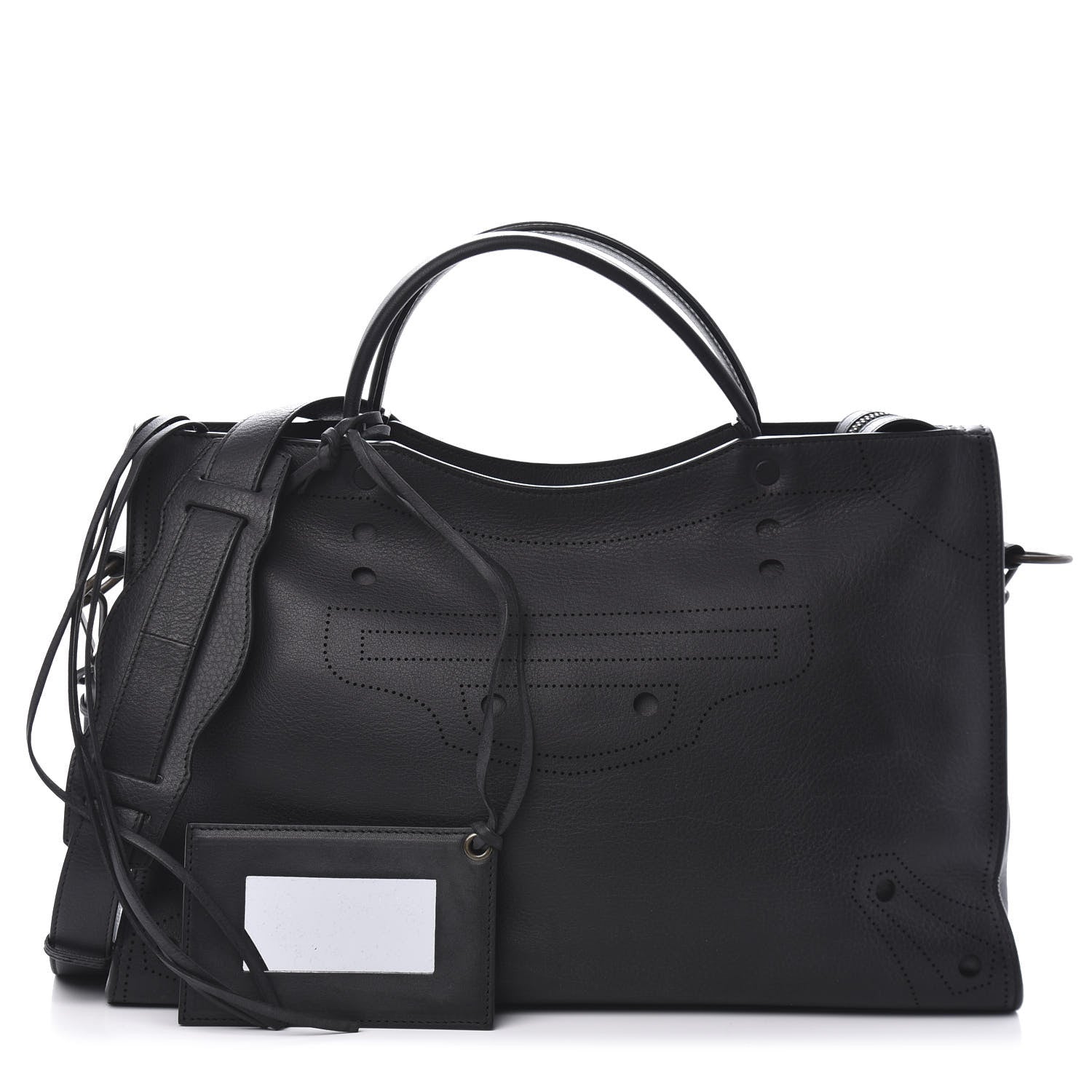 Balenciaga Veau Grana Perforated Blackout Hardware City Black 1 of 10