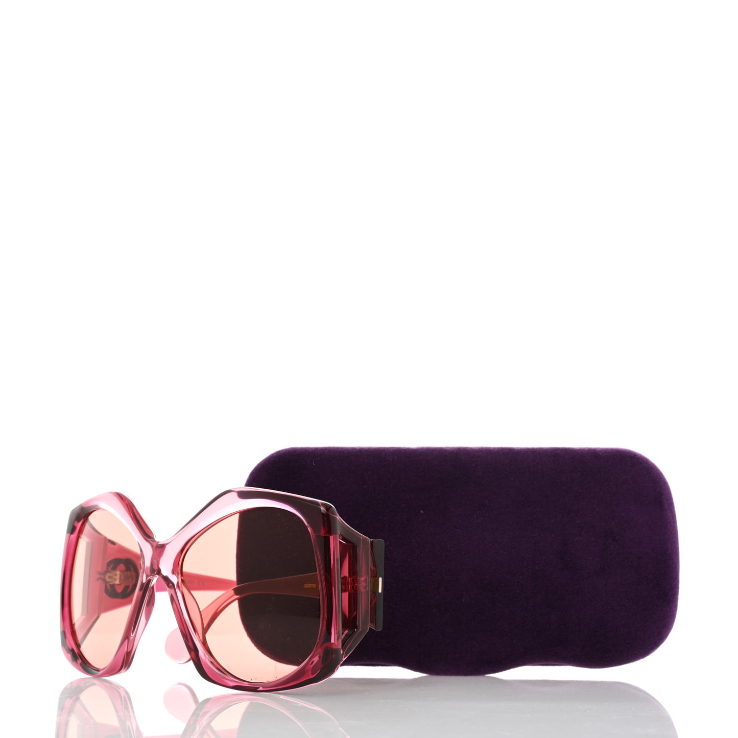 Acetate Round Sunglasses GG0875S Burgundy Orange