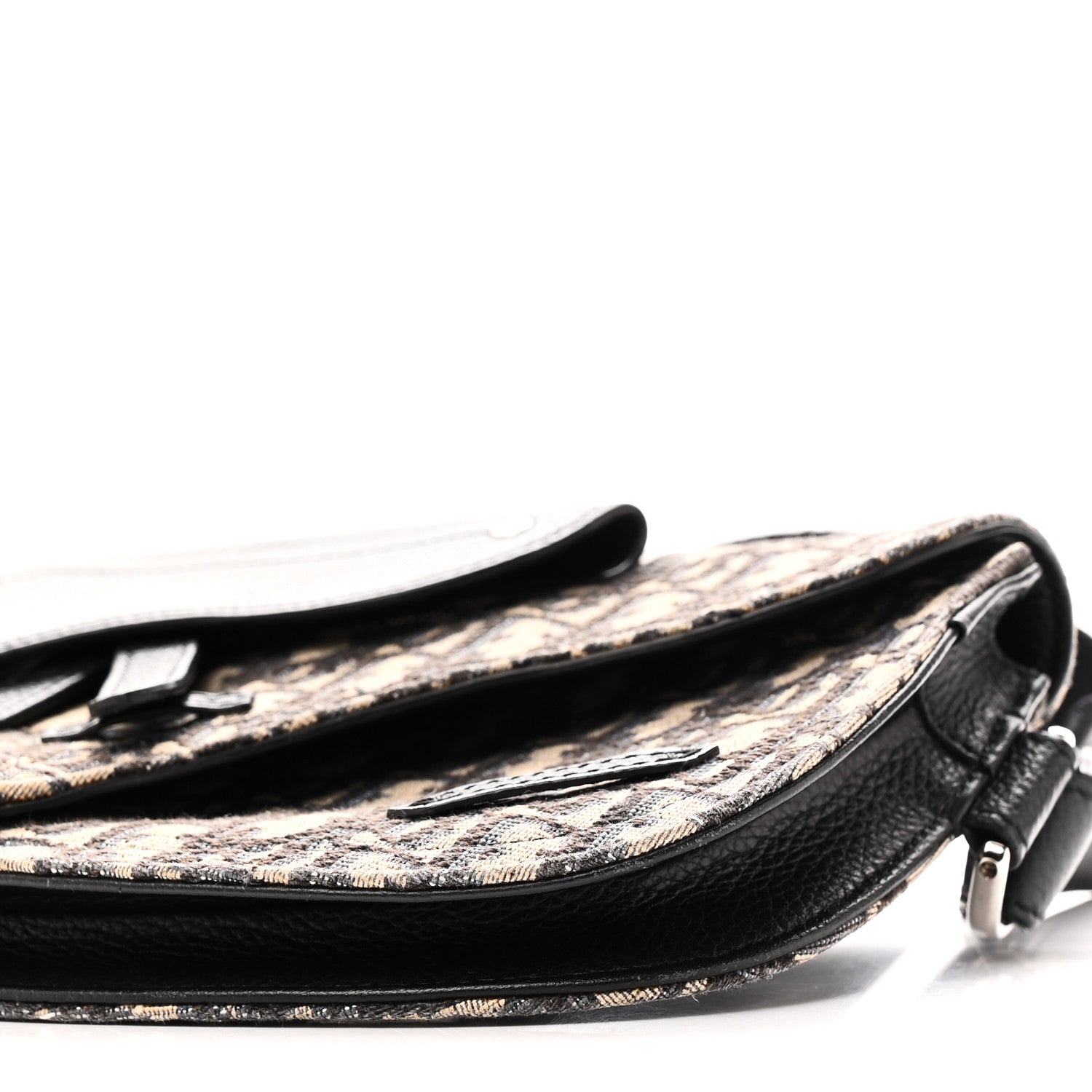 Christian Dior Oblique Saddle Messenger Pouch Beige Black 10 of 11