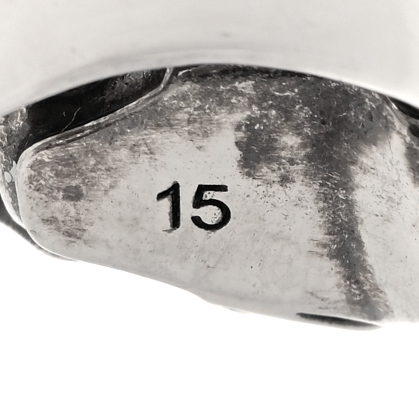 Tiger Head Swarovski Crystals Ring 15 Silver Green