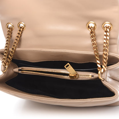 Saint Laurent Calfskin Y Quilted Monogram Small Loulou Chain Satchel Dark Beige 5 of 11