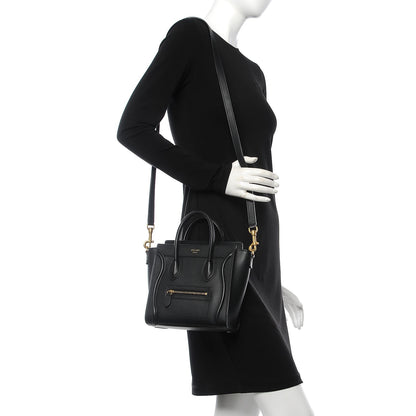 Celine Smooth Calfskin Nano Luggage Black 2 of 8