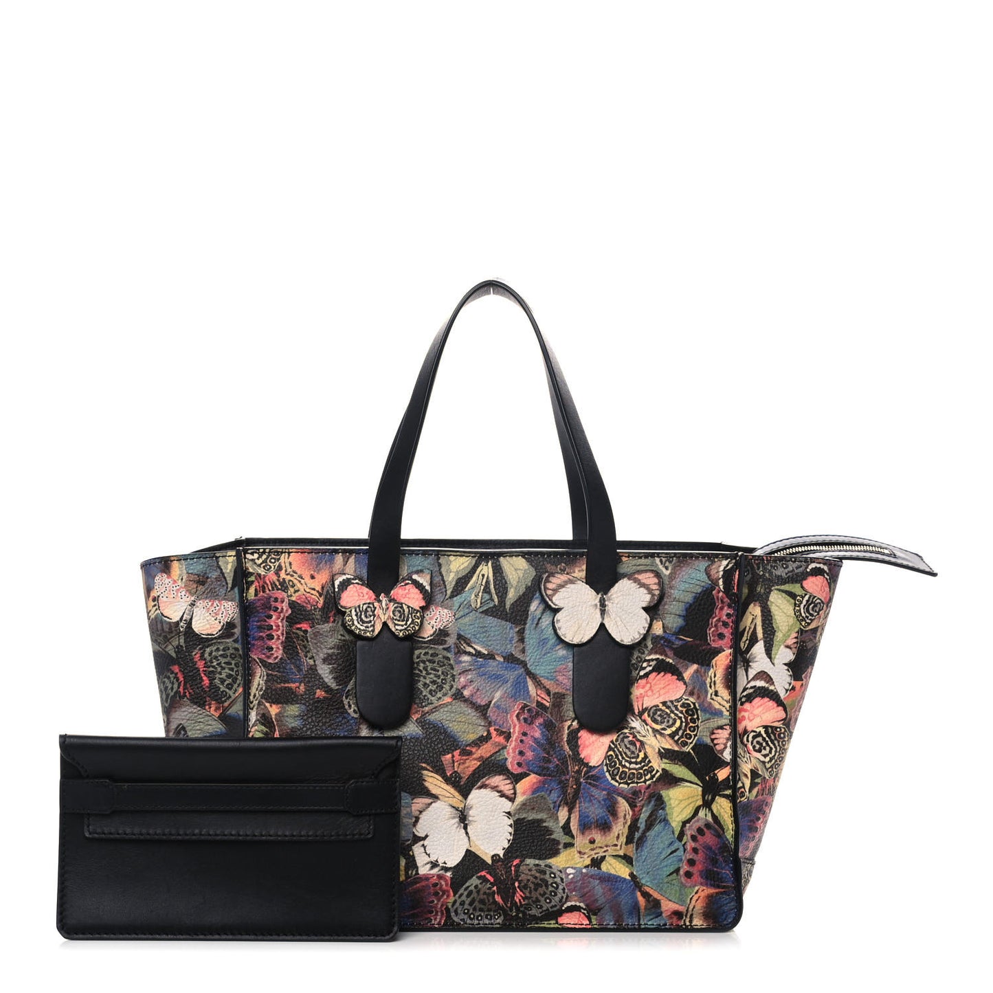 Calfskin Camubutterfly Rockstud Tote Multicolor