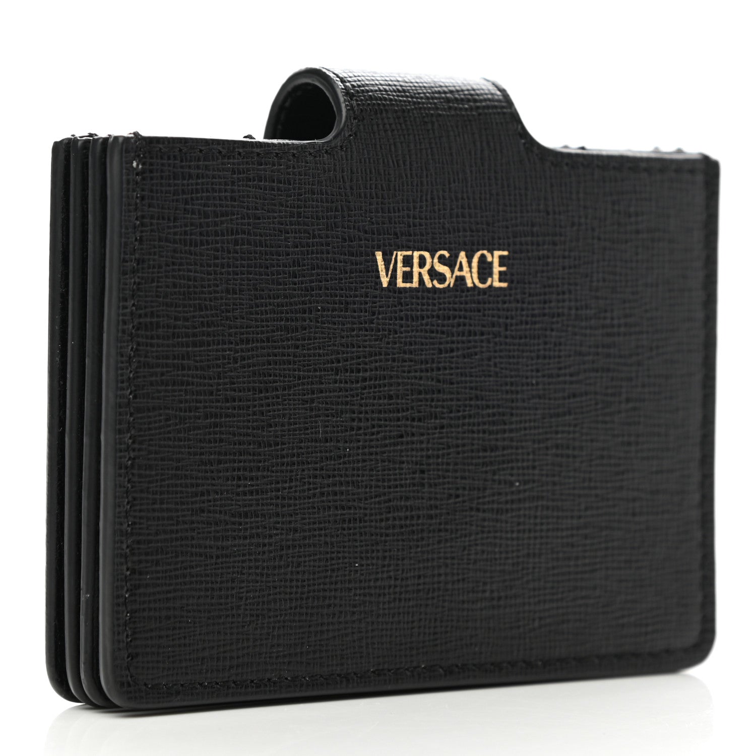 Versace Calfskin Virtus Gusset Wallet Black 3 of 8