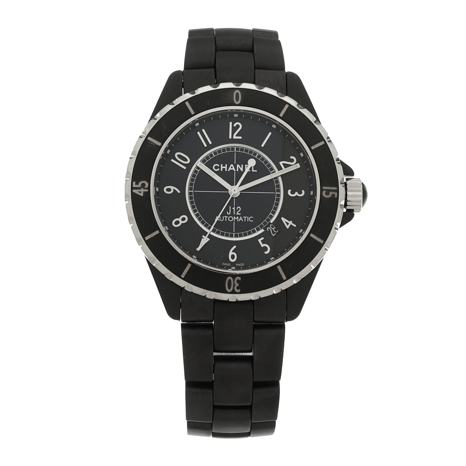 Chanel Stainless Steel Matte Ceramic 41mm J12 Automatic Watch Black 1 of 5