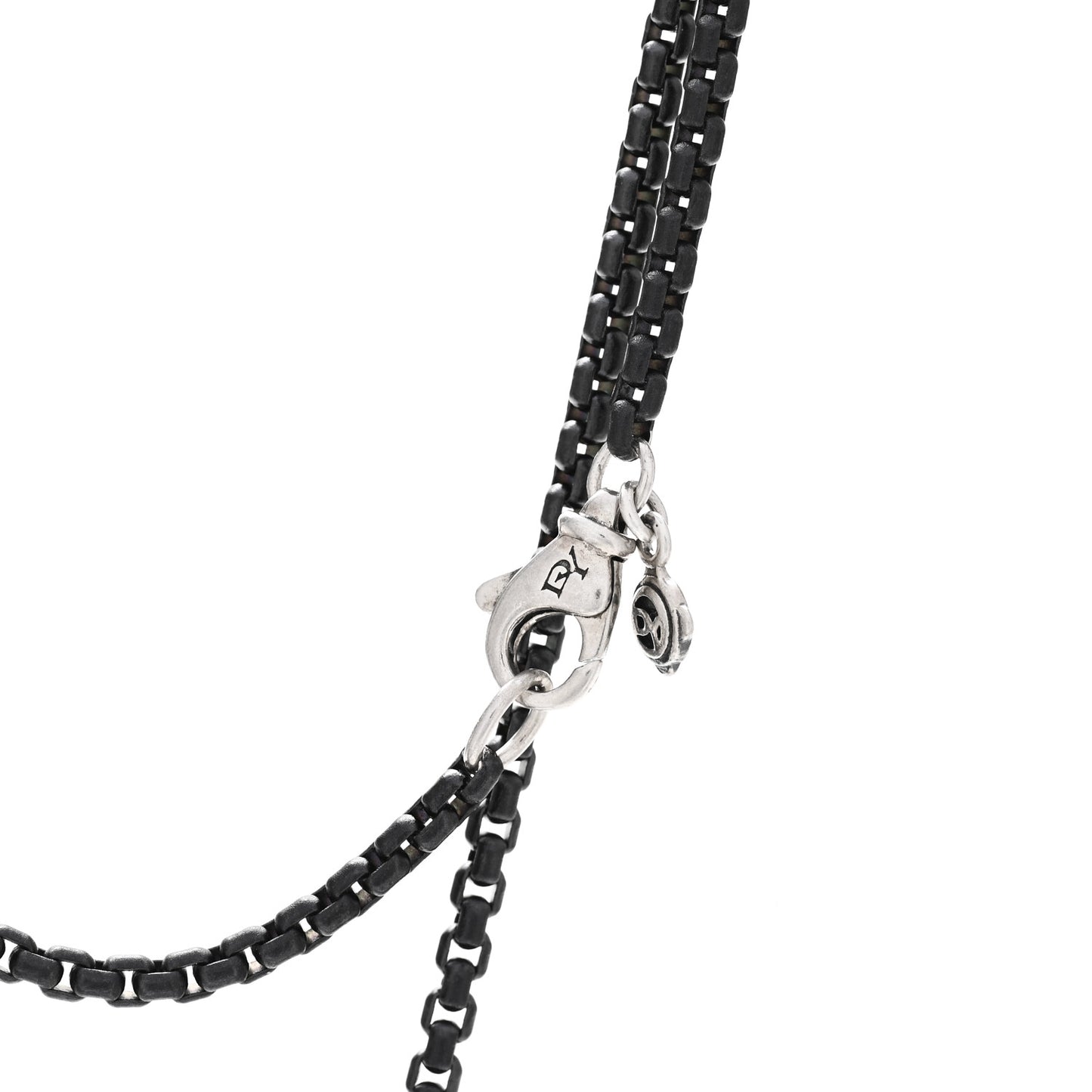 Darkened Sterling Silver Diamond Large Cable Coil Pendant Necklace