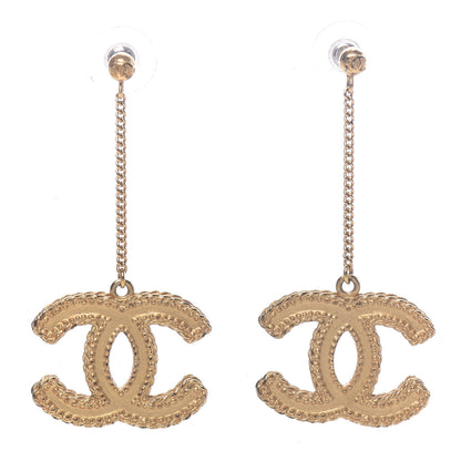 Chanel CC Drop Earrings Matte Gold 1 of 4