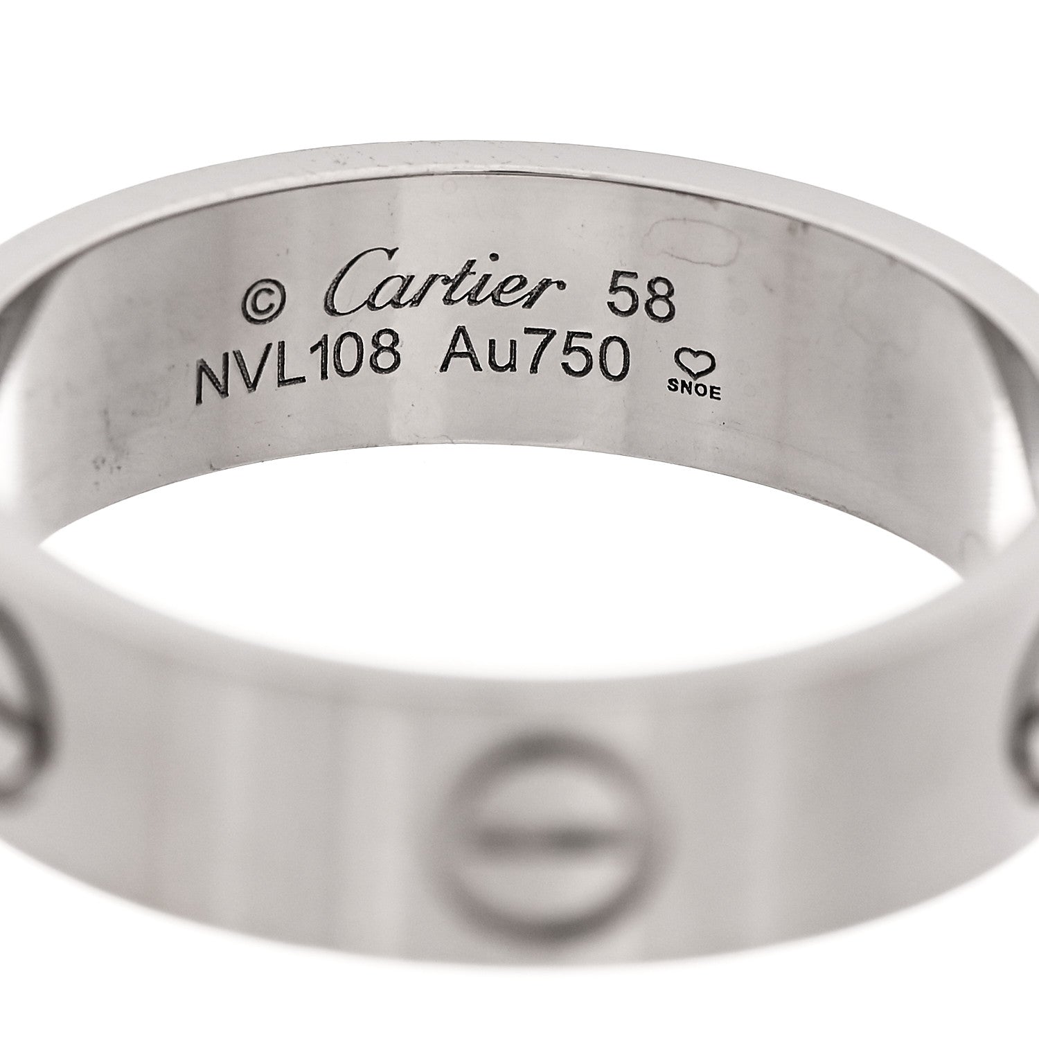 Cartier 18K White Gold 5.5mm LOVE Ring 58 8.5 4 of 4