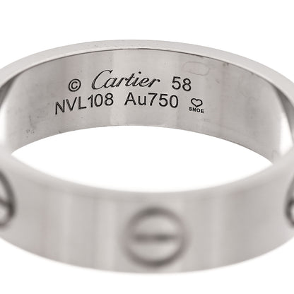 Cartier 18K White Gold 5.5mm LOVE Ring 58 8.5 4 of 4