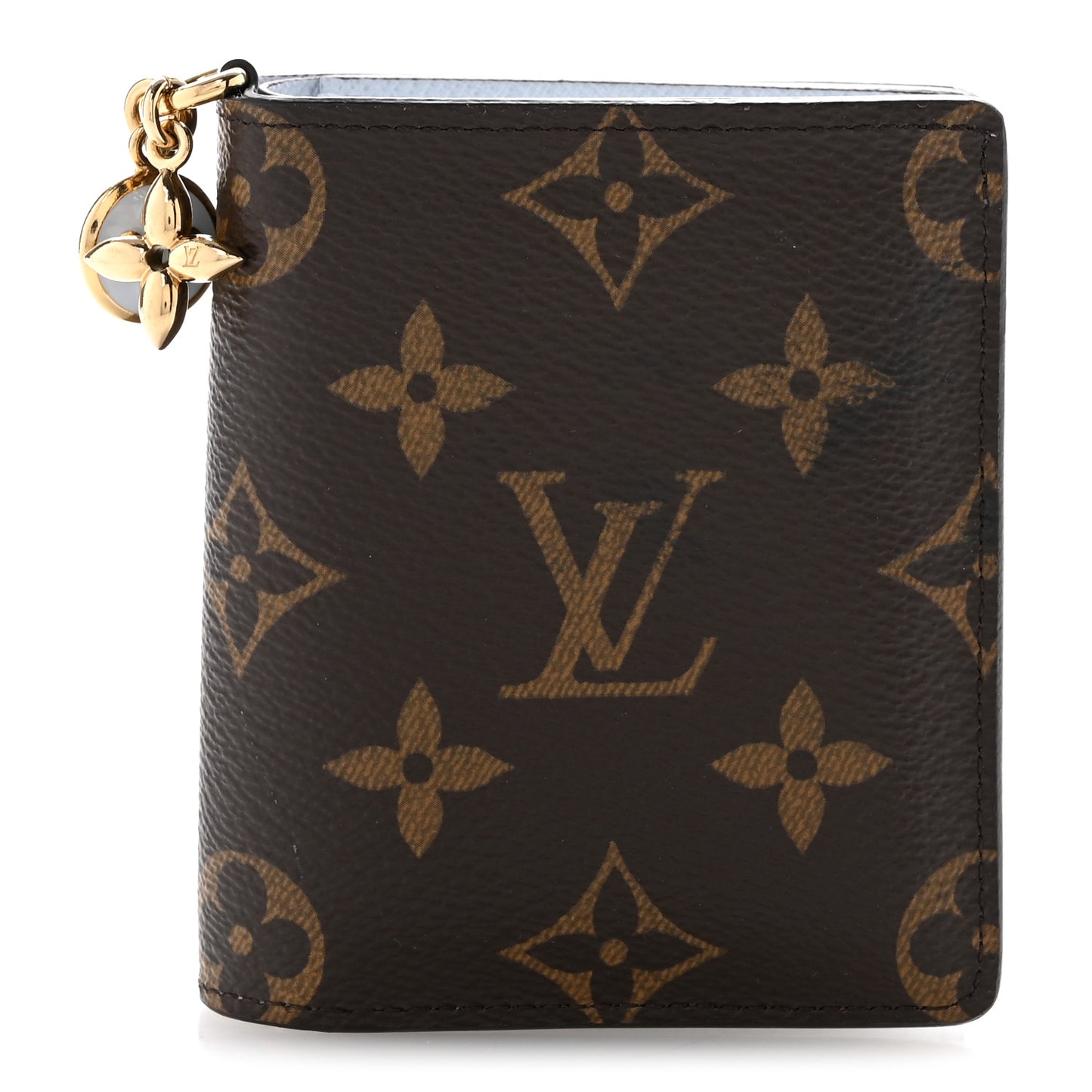 Monogram LV Charms Pocket Wallet Azure Blue