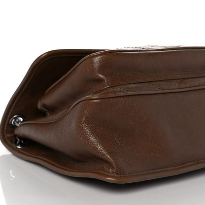 Saint Laurent Crinkled Calfskin Matelasse Monogram Medium Niki Chain Satchel Tan Brown 8 of 10