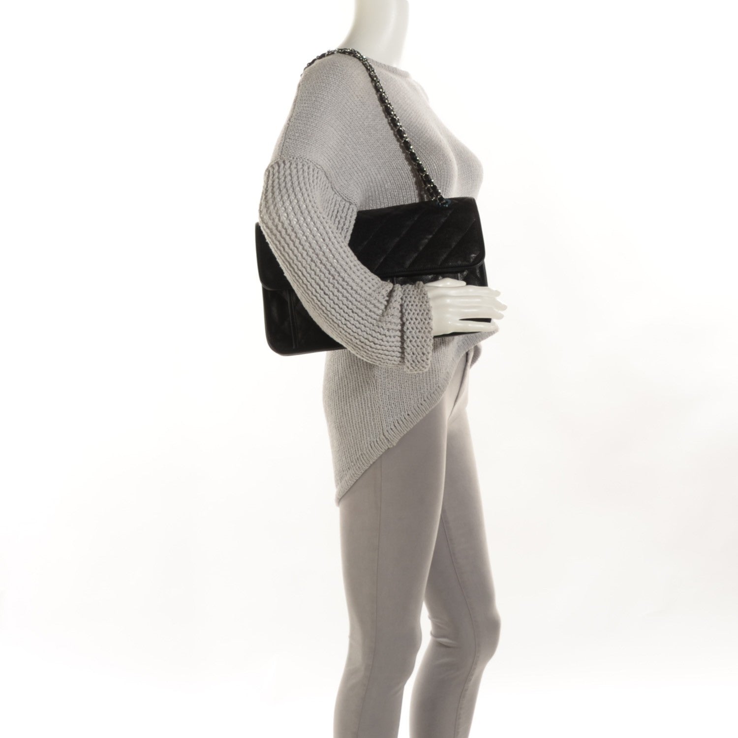 Chanel Caviar Quilted Large French Riviera Flap Black 2 of 8