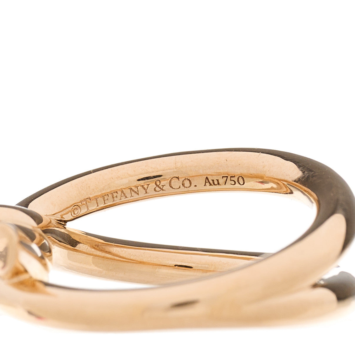 18K Rose Gold Knot Double Row Ring 50 5.5