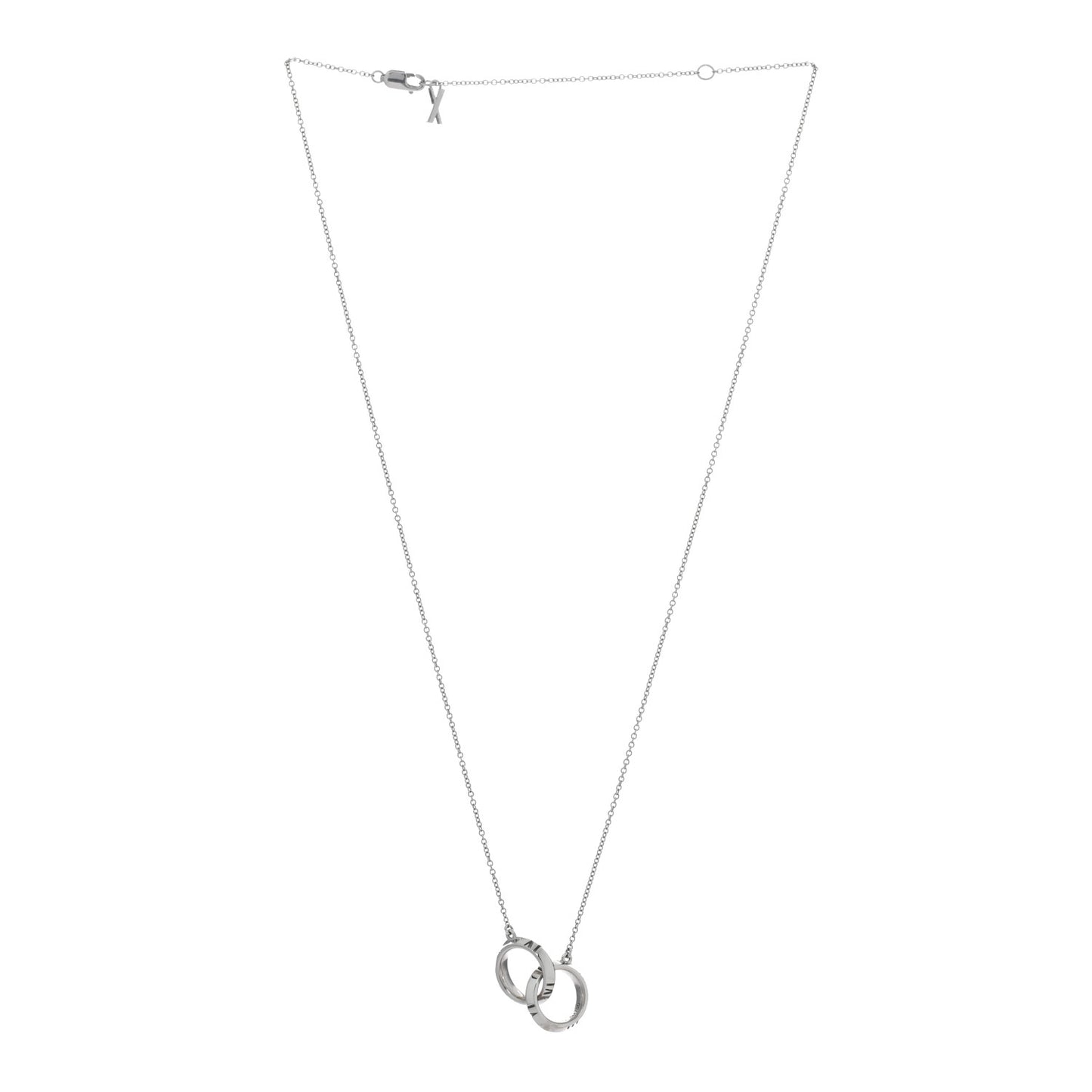 18K White Gold Interlocking Atlas Open Pendant Necklace