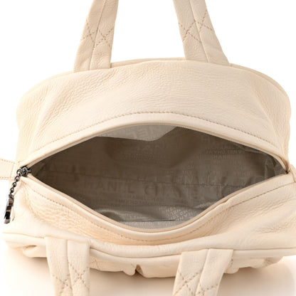 Chanel Deerskin Stitched Bowler White0 5 of 11