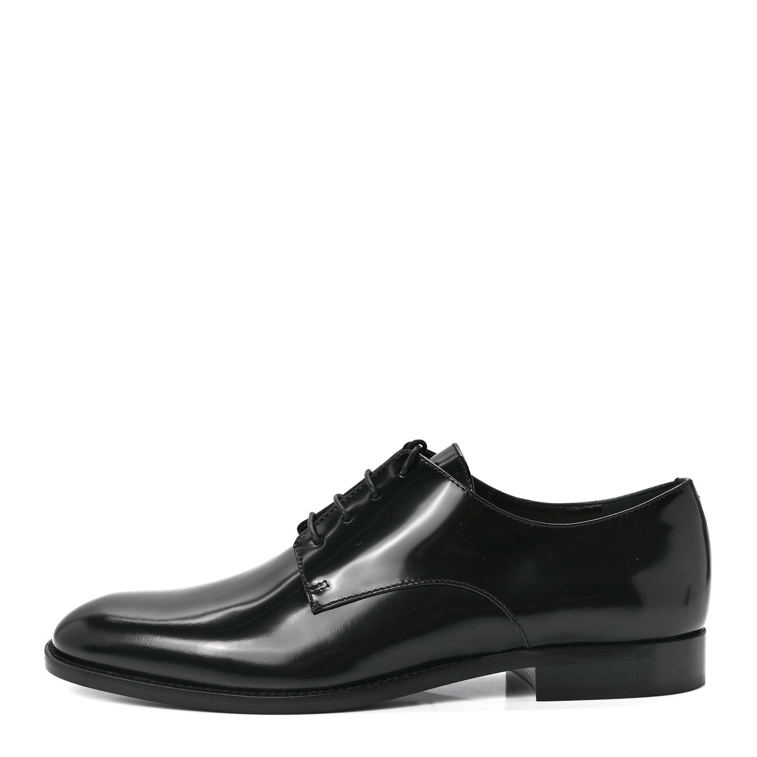 Christian Dior Shiny Calfskin Womens Derby Shoe 37.5 Black 1 of 9