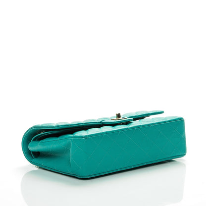 Chanel Caviar Quilted Medium Double Flap Turquoise 4 of 7